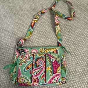 Vera Bradley Green and Pink Crossbody Bag